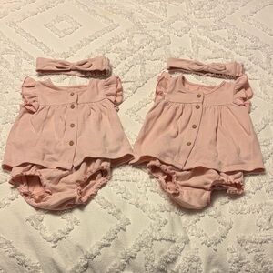 Carter's Pink Dress and Diaper Cover Set, 9 month. Twins.